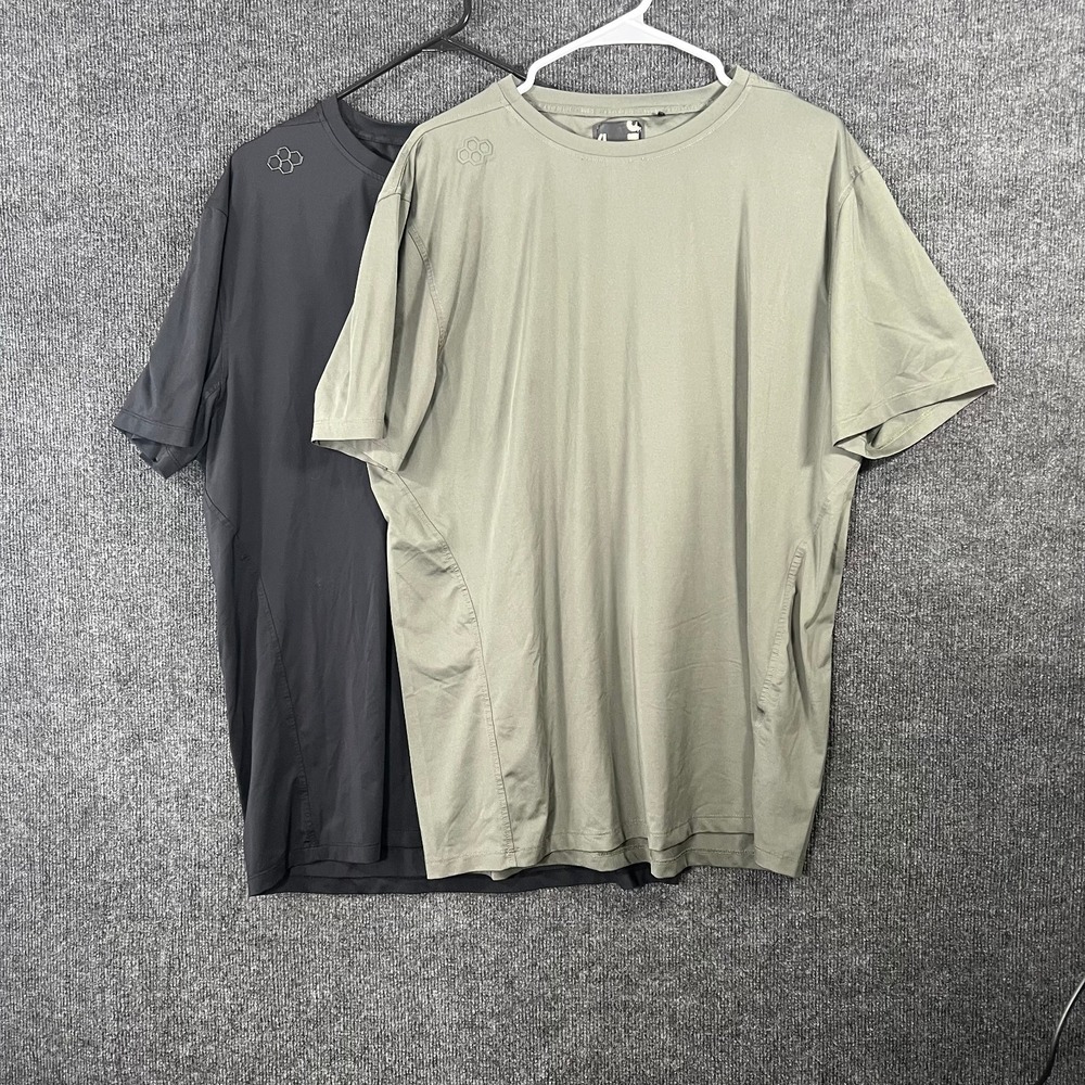 Lot of 2 Rudis Wrestling Men's XL Performance T-Shirts Black Olive Green Gym